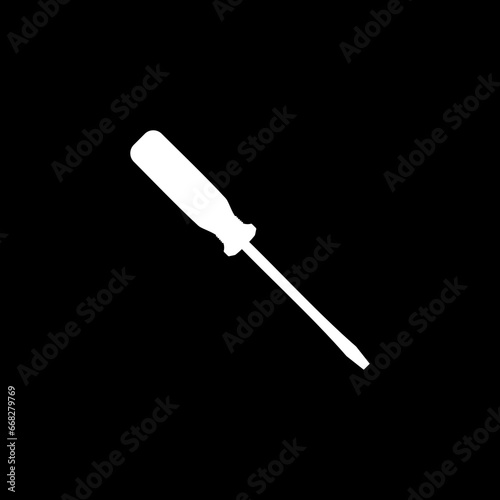 Minus or Negative Screwdriver Silhouette, can use for Art Illustration, Logo Gram, Pictogram, Website, Apps, or Graphic Design Element. Vector Illustration