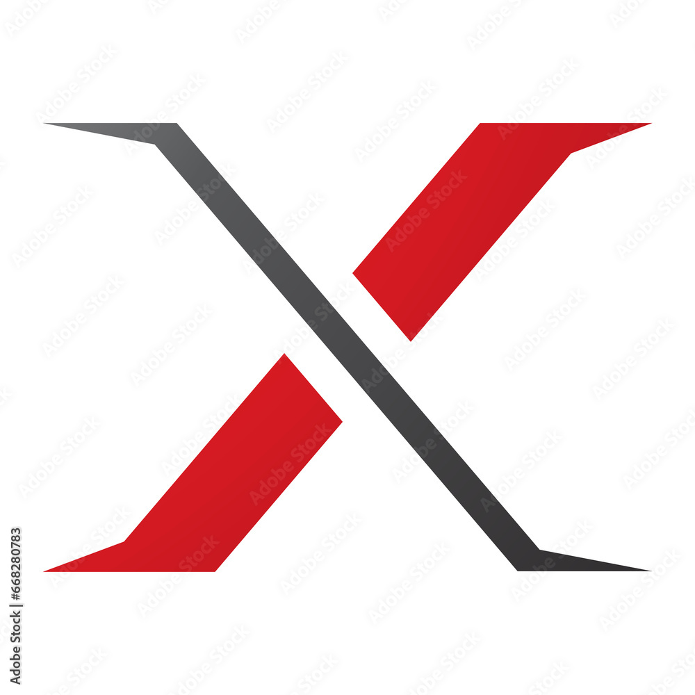 Red and Black Pointy Tipped Letter X Icon Red and Black Pointy Tipped Letter X Icon