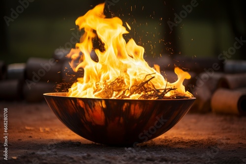 Intense Fire wood burn. Hot flame burn. Generate Ai
