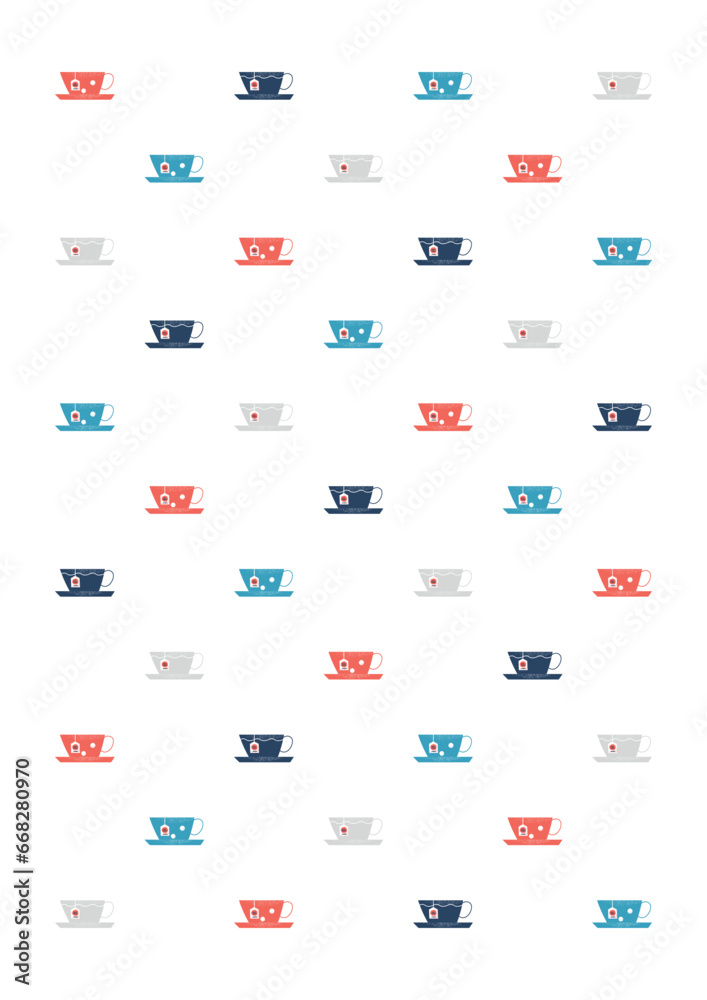 Tea cups. Vector pattern or background Tea cups. Vector pattern or background