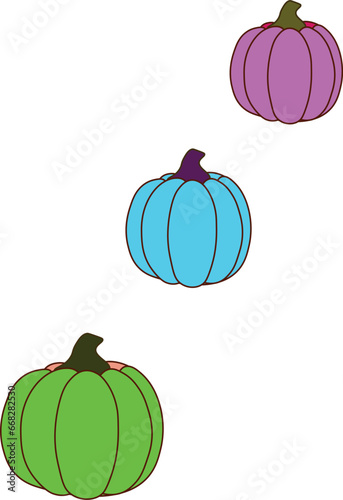 set of pumpkins