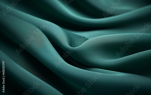 elegant green fabric waves background