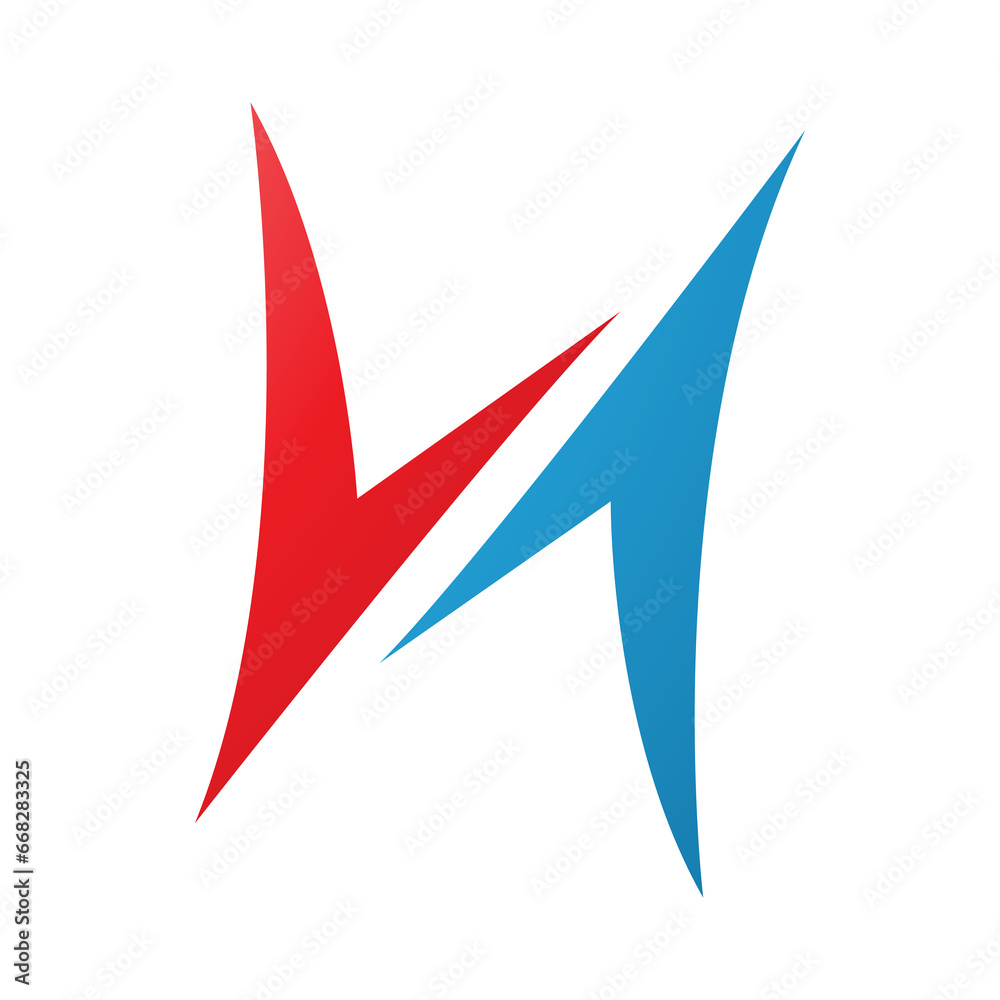 Red and Blue Arrow Shaped Letter H Icon Red and Blue Arrow Shaped Letter H Icon