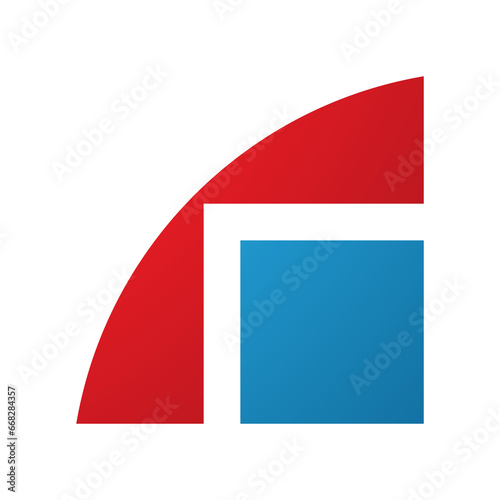Free Download Red and Blue Geometrical Letter R Icon - GFXLoad