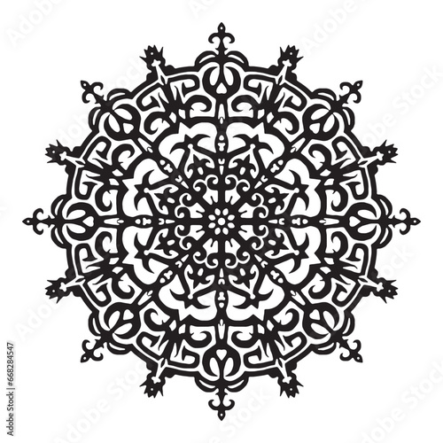 Intricate Gothic mandala with floral motifs and intricate designs (no AI generated)