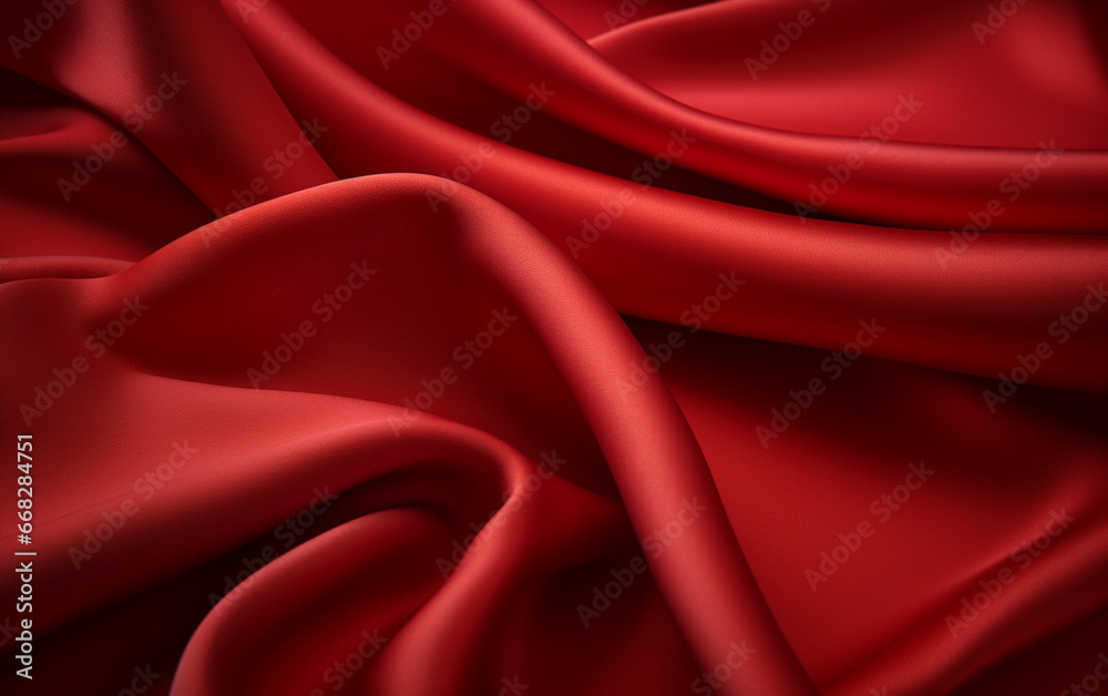 Obraz premium elegant red fabric waves background