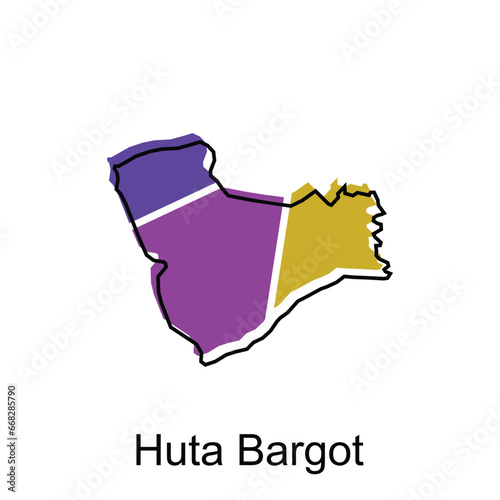 Map City of Huta Bargot illustration design, World Map International vector template with outline graphic sketch style isolated on white background