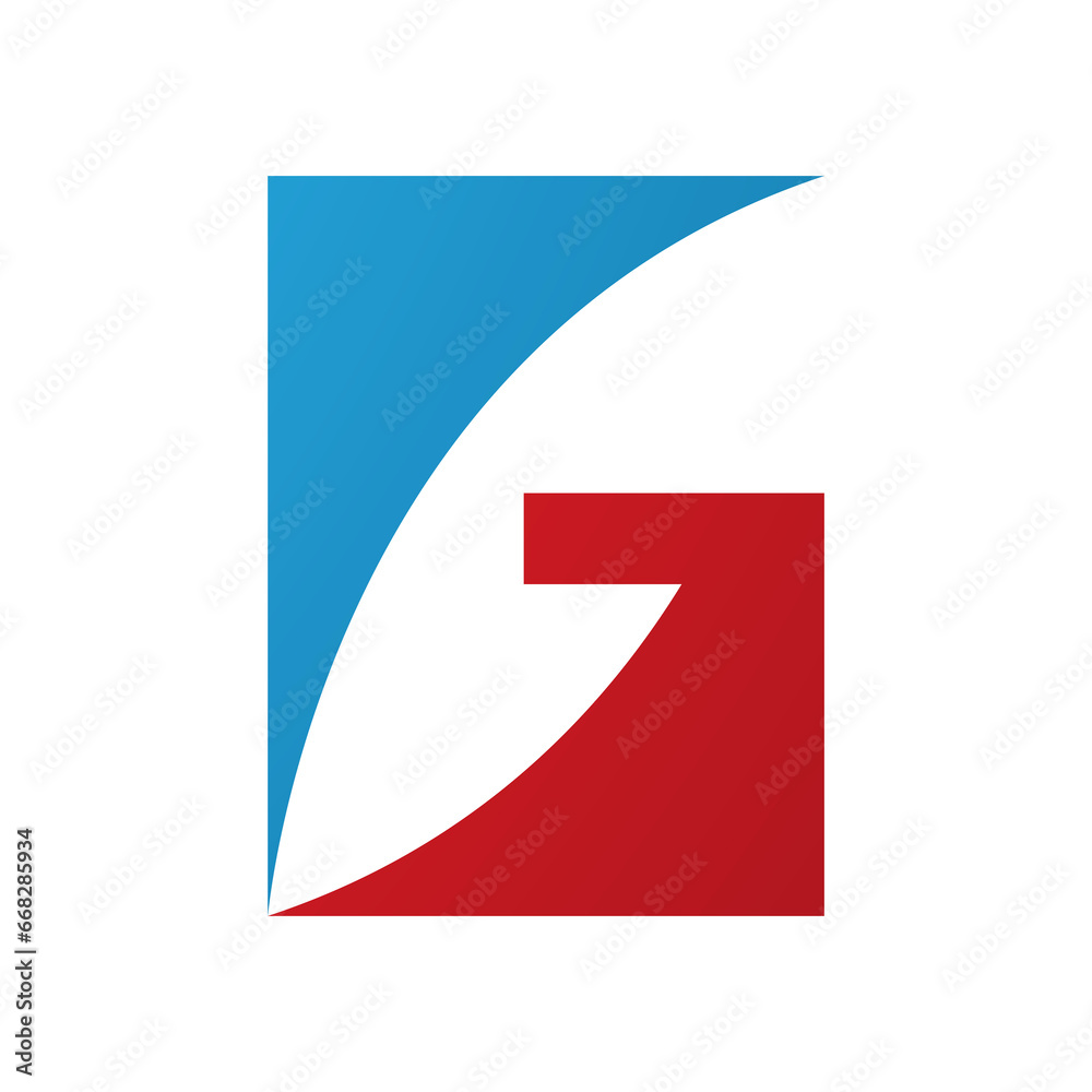 Red and Blue Rectangular Letter G Icon Red and Blue Rectangular Letter G Icon