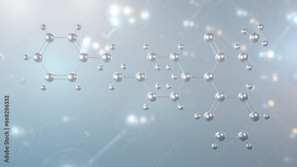 Poster fentanyl molecular structure, 3d model molecule, opiate agonists ...