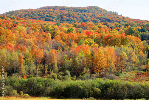 North america fall landscape eastern township Bromont-Shefford Quebec province Canada