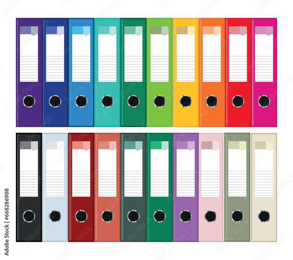 Set of colored ring binders isolated on white. Set of colored ring binders isolated on white.