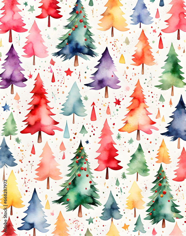 Obraz premium Christmas seamless water color