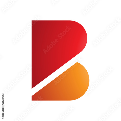 Free Download Red and Orange Bold Letter B Icon - GFXLoad