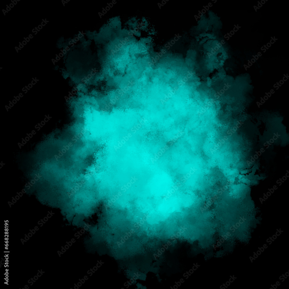 Turquoise color powder explosion isolated on black background. Royalty high-quality free stock photo image Freeze motion of turquoise powder exploding. Colorful dust explode. Paint Holi, dust particle