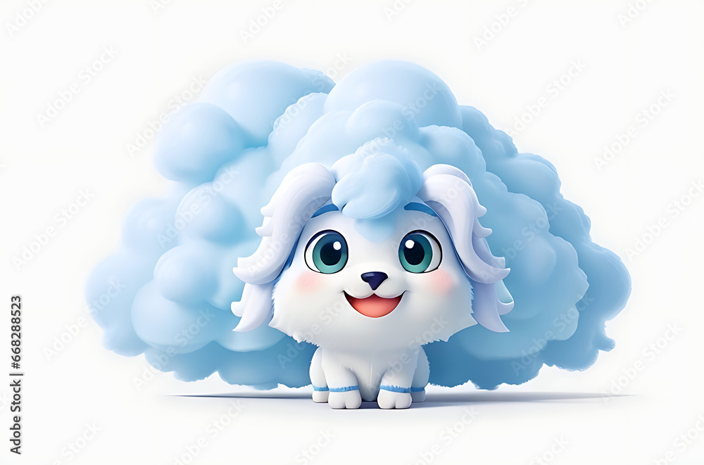 Obraz premium Cute Cloud Character mascot Illustration
