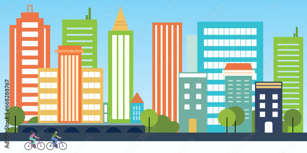 urban city skyline illustration vector urban city skyline illustration vector