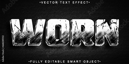 Worn Vector Fully Editable Smart Object Text Effect