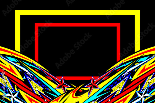 vector abstract racing background design with a unique line pattern and a combination of bright colors and star effects. looks cool