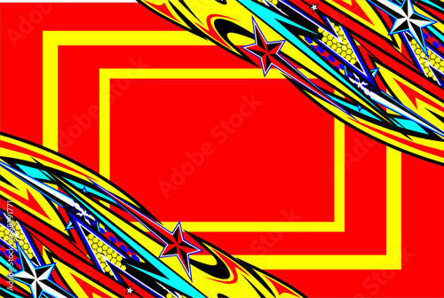 vector abstract racing background design with a unique line pattern and a combination of bright colors and star effects. looks cool