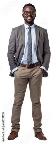 Full length Young african american businessman  in formal wear portrait of confident businessman.isolated white background, remove background