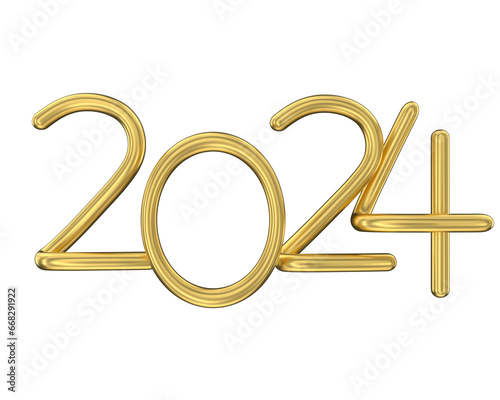 Photography year 2024 golden symbol 3d render