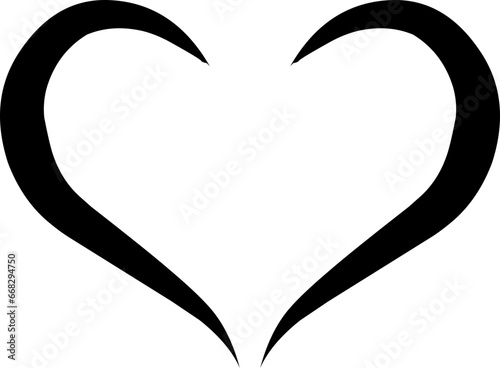 Split heart black minimalist style