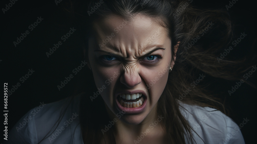 Angry woman's face Angry woman's face