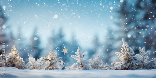 Fondos navideños con nieve, piñas, adornos y estrellas de navidad