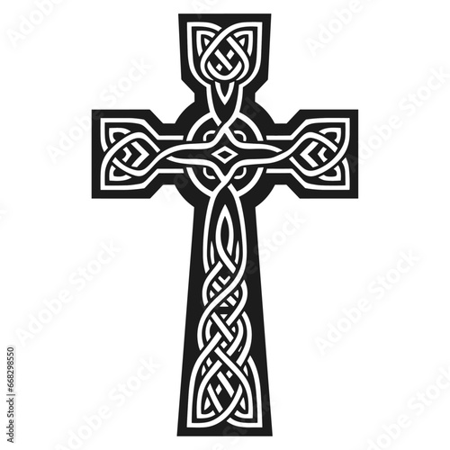 Celtic Cross vector art, religion icon, generative ai