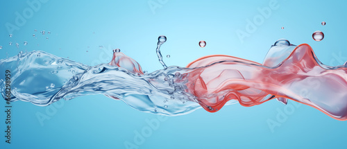 Abstract realistic liquid water splashes, flowing glass pastel luxury background. © Mr.PJ