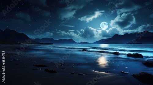 Celestial Seascapes  captivating images of moonlight reflecting on the ocean for serene nightscapes