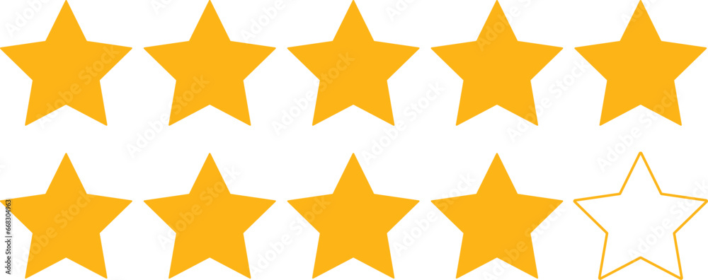 Five & Four star rating. Product review flat icon for apps and websites Five & Four star rating. Product review flat icon for apps and websites