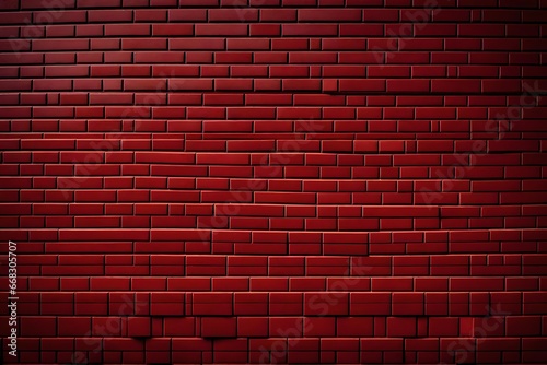 A realistic brick wall texture with deep red bricks.