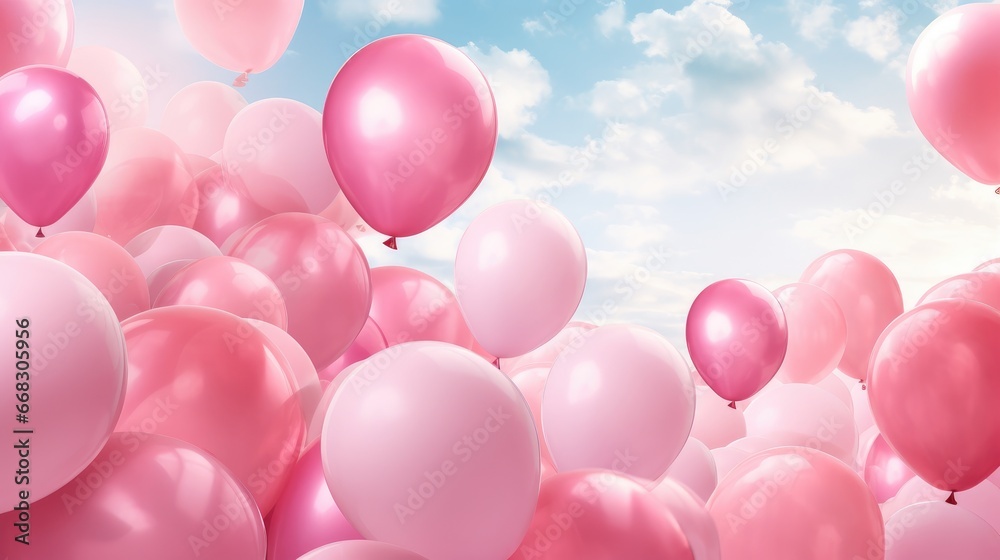 Festive Pink Balloons: Create a lively, colorful celebration with an array of helium-filled balloons