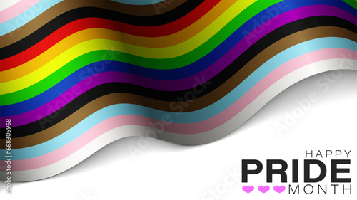 Background with LGBTQ inclusive pride flag.