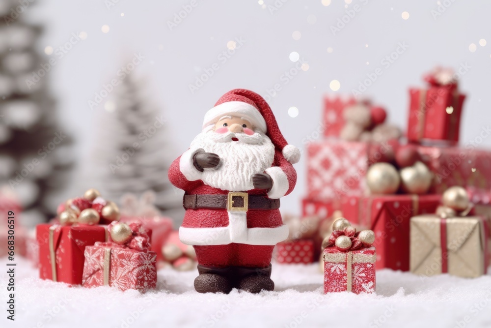 Christmas Decoration with Santa Claus and Gifts