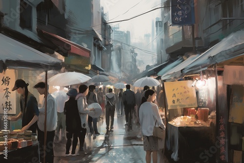 bazar in rain photo