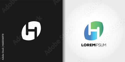 leaves letter h logo