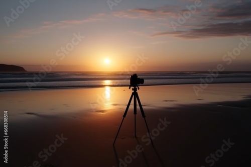 camera on the beach