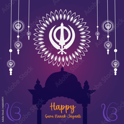 Happy Guru Nanak Jayanti Hand Drawn Illustration Creative 