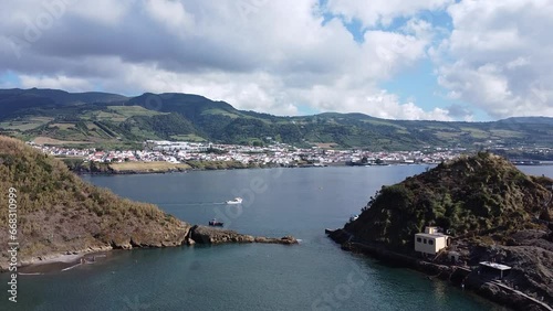 Azzorre Sao Miguel Ilheu De Vila franca Do Campo landscape aerial view