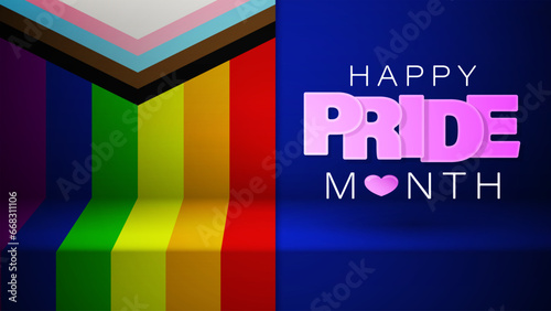 Background with LGBTQ inclusive pride flag.