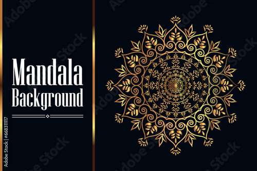Circle Pattern Creative Luxury Ornamental Mandala, Flower Mandala with gradient color with unique Background Design in gold color vector