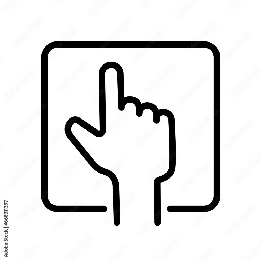 Touch screen finger hand press push icon vector Touch screen finger hand press push icon vector