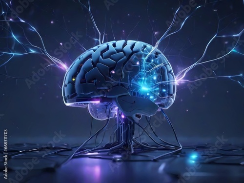 Human cyber robotic brain with electric neurons, generative AI