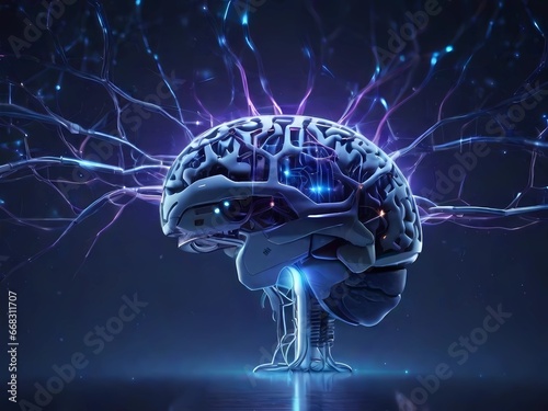 Human cyber robotic brain with electric neurons, generative AI
