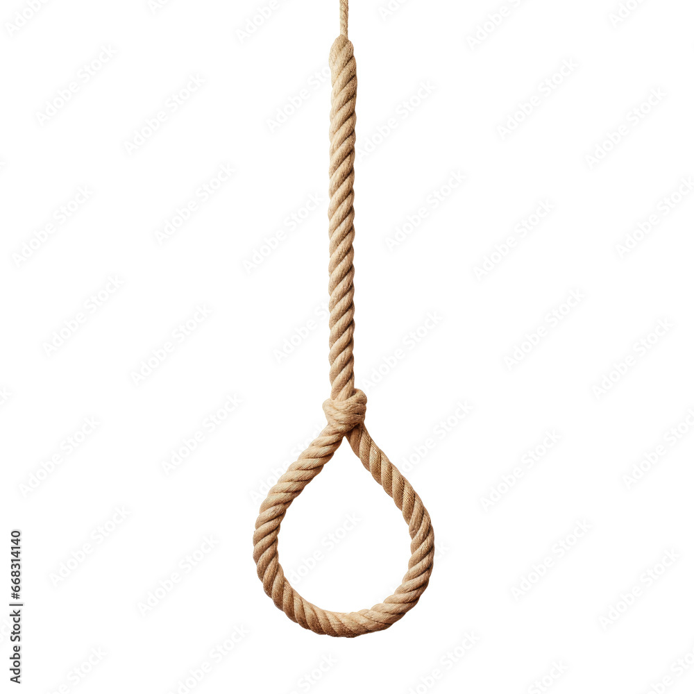Rope loop for hanging on transparent background Rope loop for hanging on transparent background