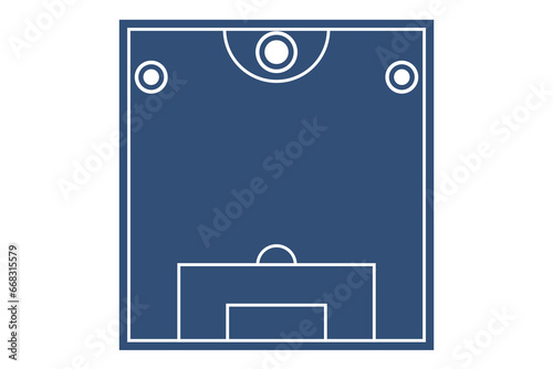 half of a blue football field