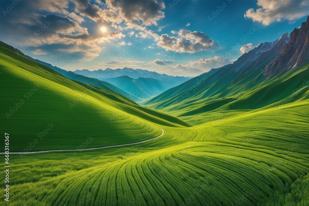 Obraz premium field and blue sky