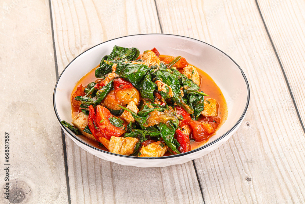 Chicken with tomato and spinach Chicken with tomato and spinach